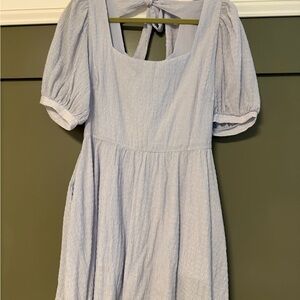 Mittoshop Light Blue Puff Sleeve Dress